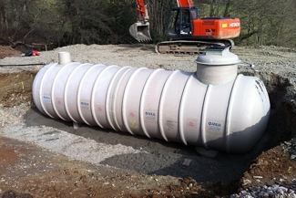 80,000 litre septic tank (one of pair installed side by side)